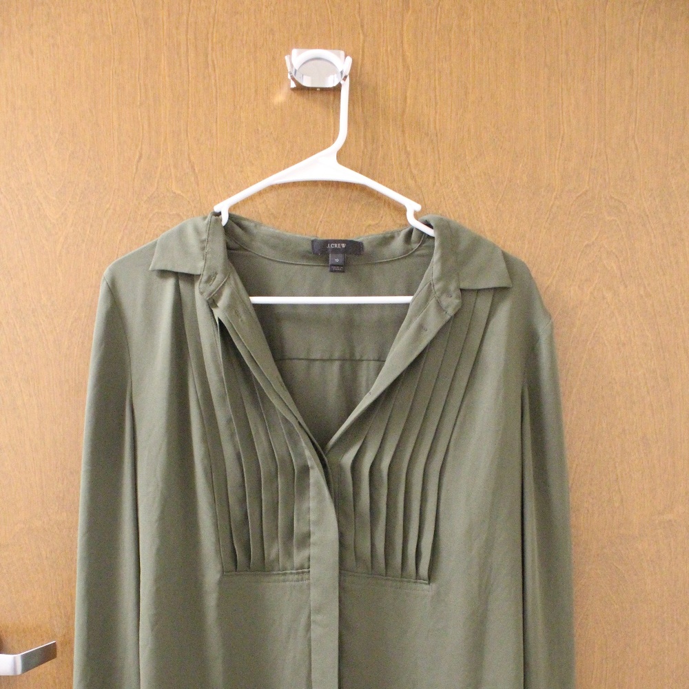 J Crew Dark Green Blouse